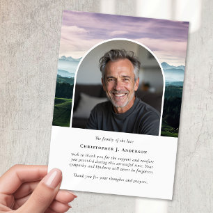 Golf Course Photo Sympathy Funeral Memorial Thank You Card