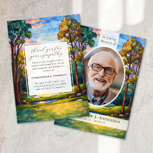 Golf Course Photo Sympathy Funeral Memorial Thank You Card
