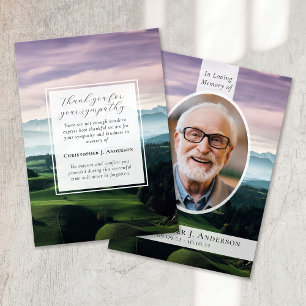 Golf Course Photo Sympathy Funeral Memorial Thank You Card