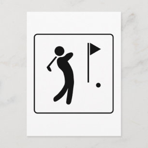 Golf Course Pictogram Postcard