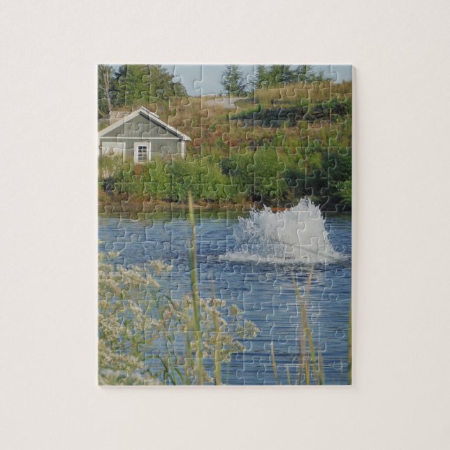 Golf Course pond and fountain Jigsaw Puzzle (Vertical)