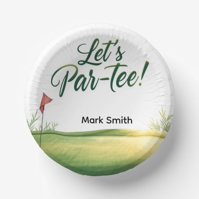 Golf Course Putting Green  Paper Plate (Front)