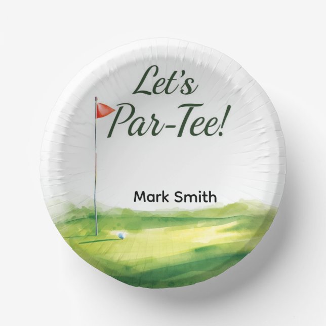 Golf Course Putting Green  Paper Plate (Front)