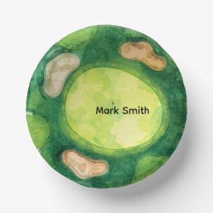 Golf Course Putting Green Paper Plate