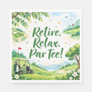 Golf Course Retirement Golfer watercolor Napkin