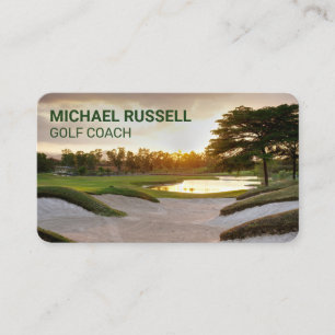 Golf Course Sand Bunker View   Sports Coach Business Card
