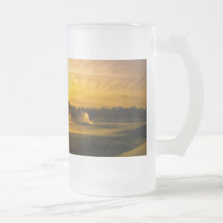 Golf Course Sprinklers at Daybreak Frosted Glass Beer Mug