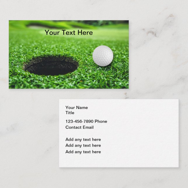 Golf Course Theme Business Cards Design (Front/Back)