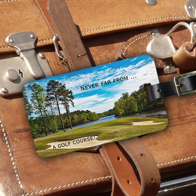 Golf Course Travel Luggage Tag (Luggage tag for anyone who loves to play golf and travels the world to the different golf courses)