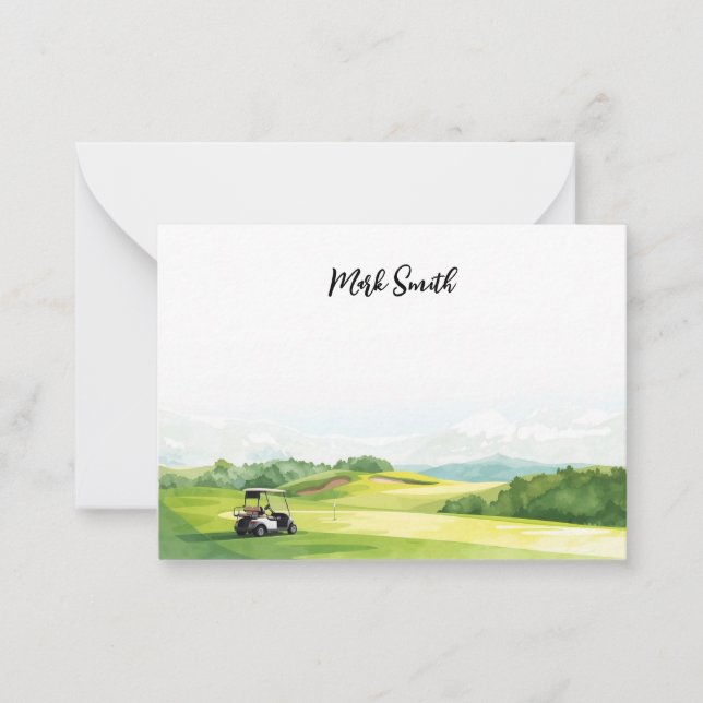 Golf course with Name for golfer  Card (Front)