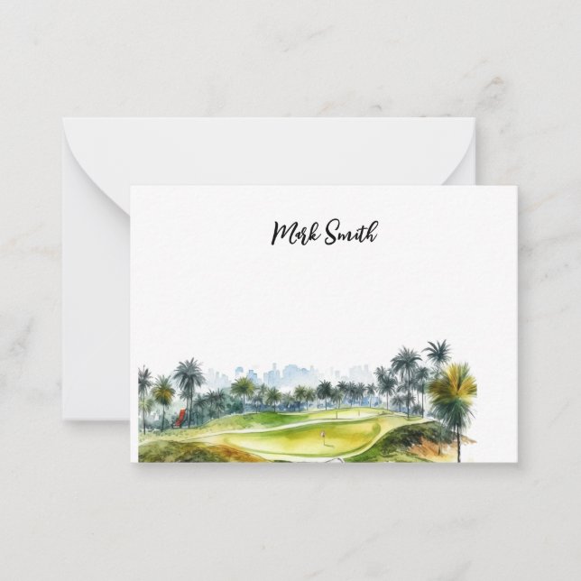 Golf course with Name for golfer  Card (Front)