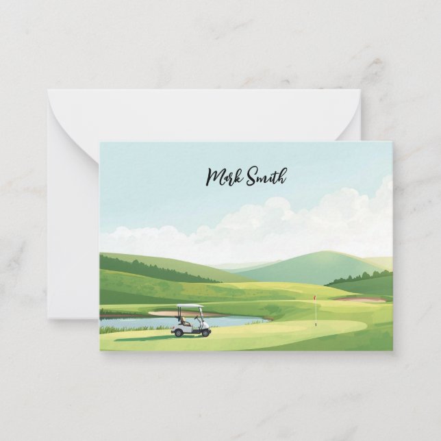Golf course with Name for golfer  Card (Front)