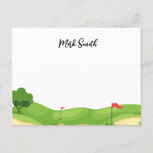Golf course with Name for golfer  Postcard