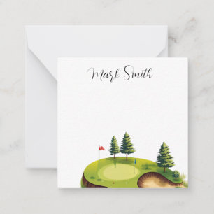 Golf course with Name gifts for golfer Card
