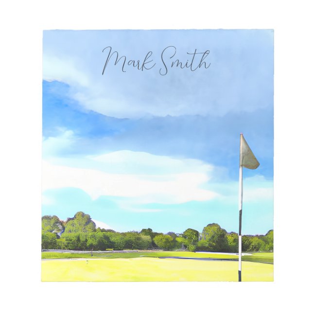 Golf course with Name Notepad (Front)