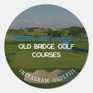 Golf Courses Classic Round Sticker