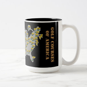 Golf Courses Of America Map Two-Tone Coffee Mug