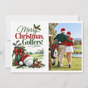 Golf Create Your Own Photo Merry Christmas Holiday Card
