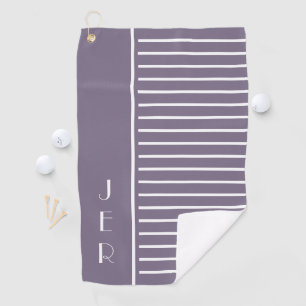 Golf Custom Initials    Purple Modern Stripes Cool Towel