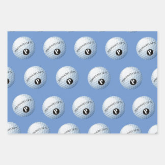 Golf Custom Monogram Name Wrapping Paper Sheet