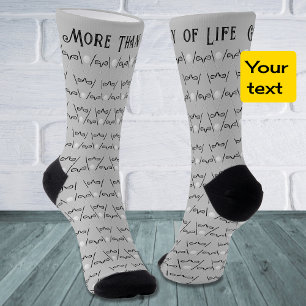 Golf custom text pattern grey socks