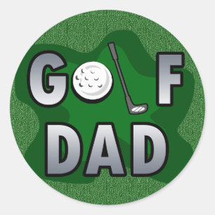 Golf Dad Classic Round Sticker