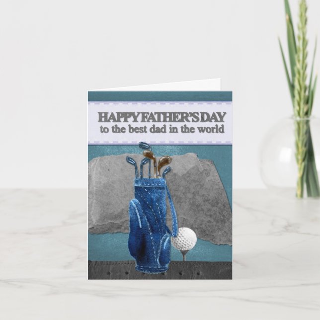 Golf Dad Fathers Day Personalised Card (Front)