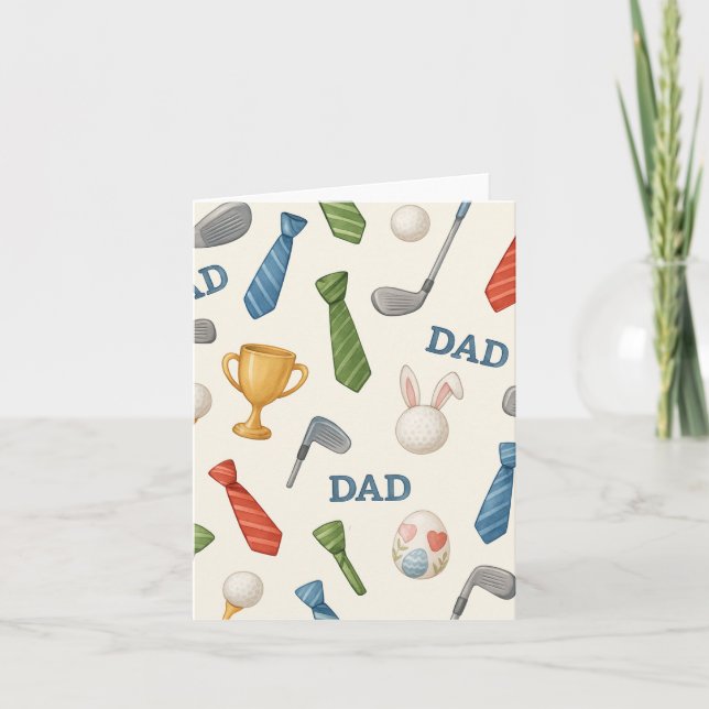 Golf Dad for Father's Day with golf ball  Holiday Card (Front)