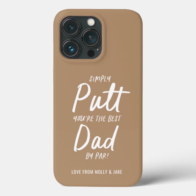 Golf dad modern beige typography funny chic  Case-Mate iPhone case (Back)