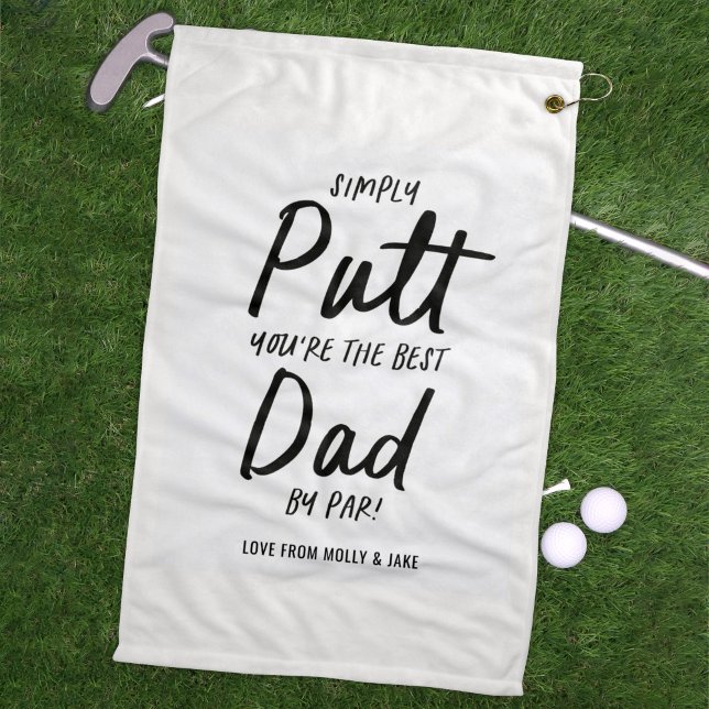 Golf dad modern black white typography funny towel (Creator Uploaded)