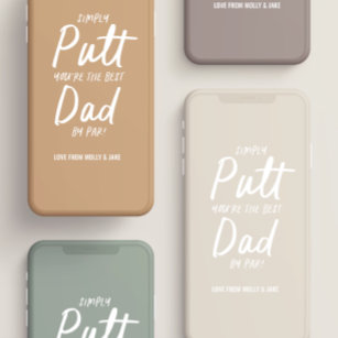 Golf dad modern khaki green typography funny chic Case-Mate iPhone case