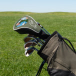 Golf dad modern khaki green typography photo gift golf head cover<br><div class="desc">Golf dad modern khaki green and white typography photo funny best dad by par. Ideal Christmas,  birthday,  Fathers day gift for him.</div>