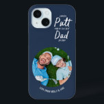 Golf dad modern navy blue typography photo gift iPhone 15 case<br><div class="desc">Golf dad modern navy blue and white typography photo funny best dad by par. Ideal Christmas,  birthday,  Fathers day gift for him.</div>