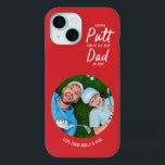 Golf dad modern red typography photo gift iPhone 15 case<br><div class="desc">Golf dad modern red and white typography photo funny best dad by par. Ideal Christmas,  birthday,  Fathers day gift for him.</div>