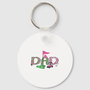 Golf Dad Pink Hole In One Golf 1st Birthday Girl Key Ring