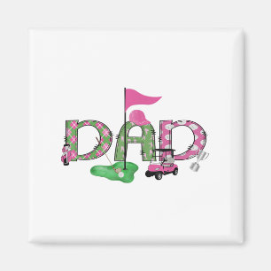 Golf Dad Pink Hole In One Golf 1st Birthday Girl Magnet