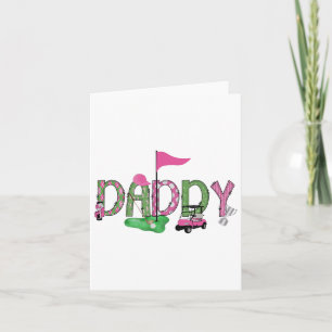 Golf Daddy Pink Hole In One Golf 1st Birthday Girl Card
