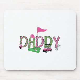 Golf Daddy Pink Hole In One Golf 1st Birthday Girl Mouse Mat