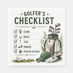 Golf Daily Life Funny Checklist Napkin