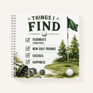 Golf Daily Life Funny Checklist Notebook