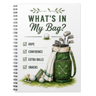 Golf Daily Life Funny Checklist Notebook