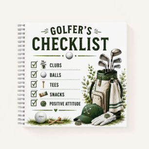 Golf Daily Life Funny Checklist Notebook