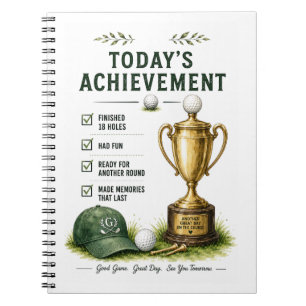 Golf Daily Life Funny Checklist Notebook