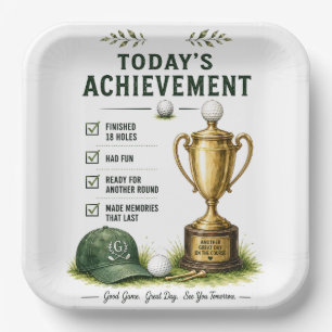 Golf Daily Life Funny Checklist Paper Plate