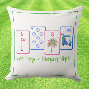 Golf Days & Mahjong Nights / Golf Tiles Mahjong Cushion
