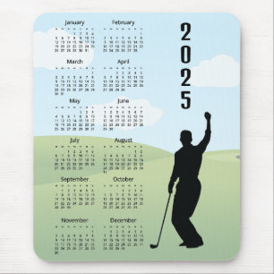 Golf Design 2025 Calendar Magnetic Card Mouse Mat
