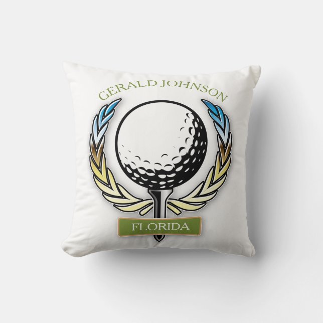 Golf Design Monogram Golfer Template Pillow (Front)