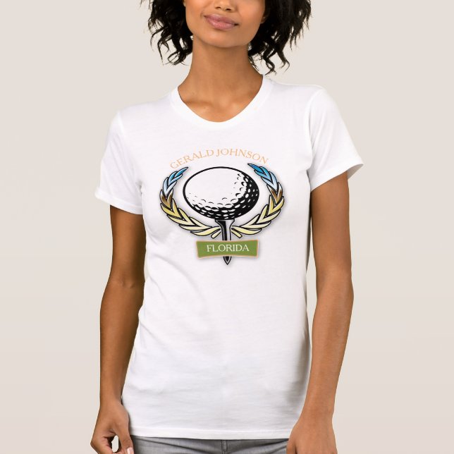 Golf Design Monogram Golfer Template T-Shirt (Front)