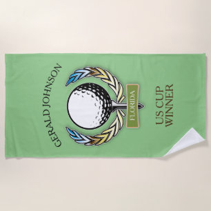 Golf Design Monogram Golfer Template Towel