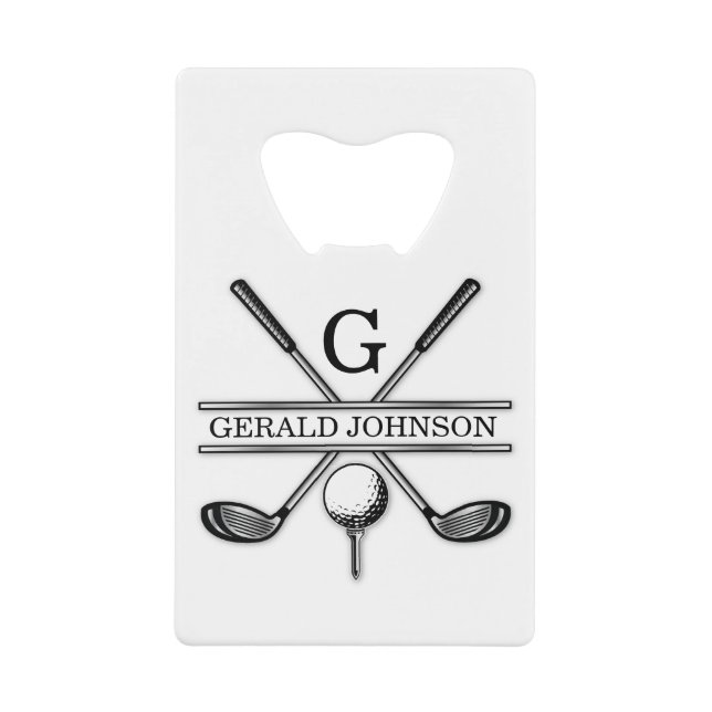 Golf Design Monogram Template Credit Card Bottle O (Front)